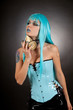Photo en ligne au meilleur prix Cyber gothic girl in glamour gas mask