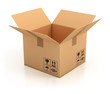 open empty cardboard box 3d illustration