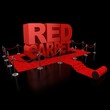 red carpet 3d illustration over over background