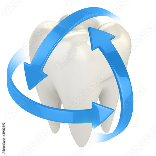 Illustration: teeth protection 3d concept teeth protection 3d concept