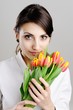 Nice woman with floweds