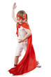 Photo: Superhero girl in a red Superhero girl in a red