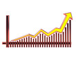 Color Business Graph with arrow up