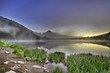 Foggy Sunrise at Trillium Lake with Mount Hood