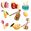 cartoon musical instrument  icon