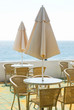coffee table and umbrella in the seashore coffee table and umbrella in the seashore