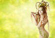 Foto: Floral spring sexy woman Floral spring sexy woman