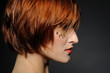 style.Beautiful woman portrait with fashion hairstyle and creati