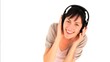 Cute young girl listening to music Cute young girl listening to music