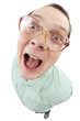 Photo: Careless young man laughing with opened mouth Careless young man laughing with opened mouth