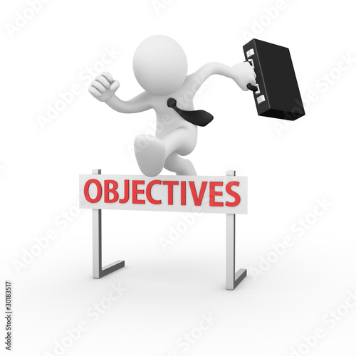 Illustration: Businessman jumping over a hurdle obstacle Businessman jumping over a hurdle obstacle