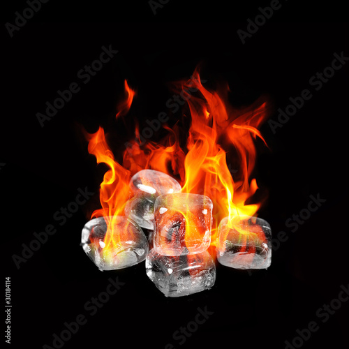 Photo: Ice cubes on fire Ice cubes on fire