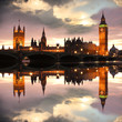 canvas print picture - Big Ben in the evening, London, UK