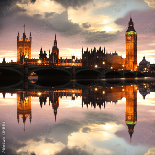 Fototapeta Big Ben in the evening, London, UK