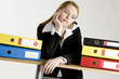 businesswoman with folders