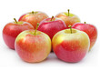 Red apples on a white background