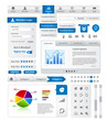 Blue website element collection