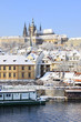 Romantic Snowy Prague gothic Castle, Czech Republic Romantic Snowy Prague gothic Castle, Czech Republic