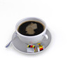 Kaffeetasse mit Schaum in Länderform Deutschland Kaffeetasse mit Schaum in Länderform Deutschland