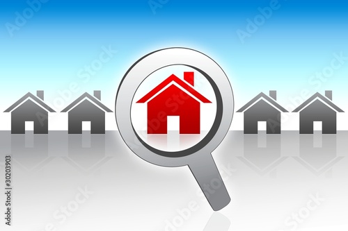 Illustration: Searching for a new home concept Searching for a new home concept