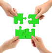 Hands and puzzle
