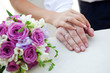 hands of bride and groom