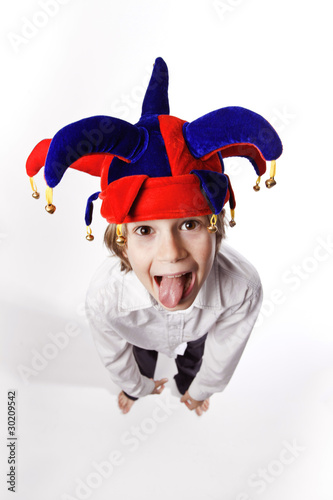 Photo: fou folie jeune enfant grimace bouffon guignol carnaval fête d fou folie jeune enfant grimace bouffon guignol carnaval fête d