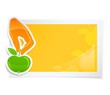 sticker with hand hold apple sticker with hand hold apple