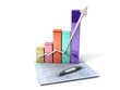 Business Graph with arrow showing profits and gains
