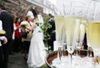 hochzeit,gratulanten und braut,sekt