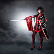 Photo en ligne au meilleur prix Full length shot of warrior girl wearing fetish kimono