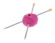 Wolle mit Stricknadel