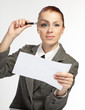 woman holding a magnifying glass in the hand woman holding a magnifying glass in the hand