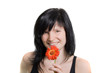 Lächeln mit Blume