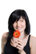 Junge Frau mit Blume