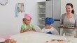 Cute children eating