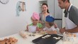 Family cooking together