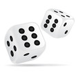 Vecteur : dés de jeu blanc. Double six dés de jeu blanc. Double six