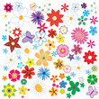 Beautiful spring set of flovers nature vector Beautiful spring set of flovers nature vector