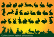 big collection of rabbit silhouettes
