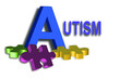Autism title with colorful puzzle pieces