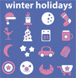 winter holidays cute signs