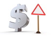 Dollar with Triangular Warning Sign