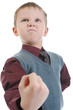 little bully threatens fist