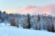 winter sunset mountain landscape