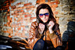 Brunette girl in glasses