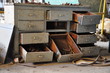 opened and empty drawers of an old furniture opened and empty drawers of an old furniture