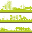 transport et vie urbaine sur bannières verte transport et vie urbaine sur bannières verte