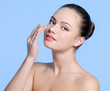 sexy young girl with cream on her nose