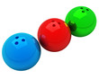 multicolored bowling balls isolated